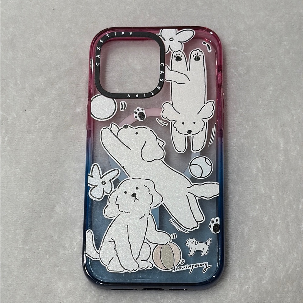 iPhone 14 Pro Max 6.7” Cotton Candy Casetify Dog Gradient Phone Case
